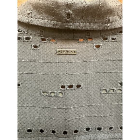 prAna Women's Dress Ladyland Short Sleeve Cotton Boho Eyelet Gray Sz Small EUC!! - Picture 4 of 10